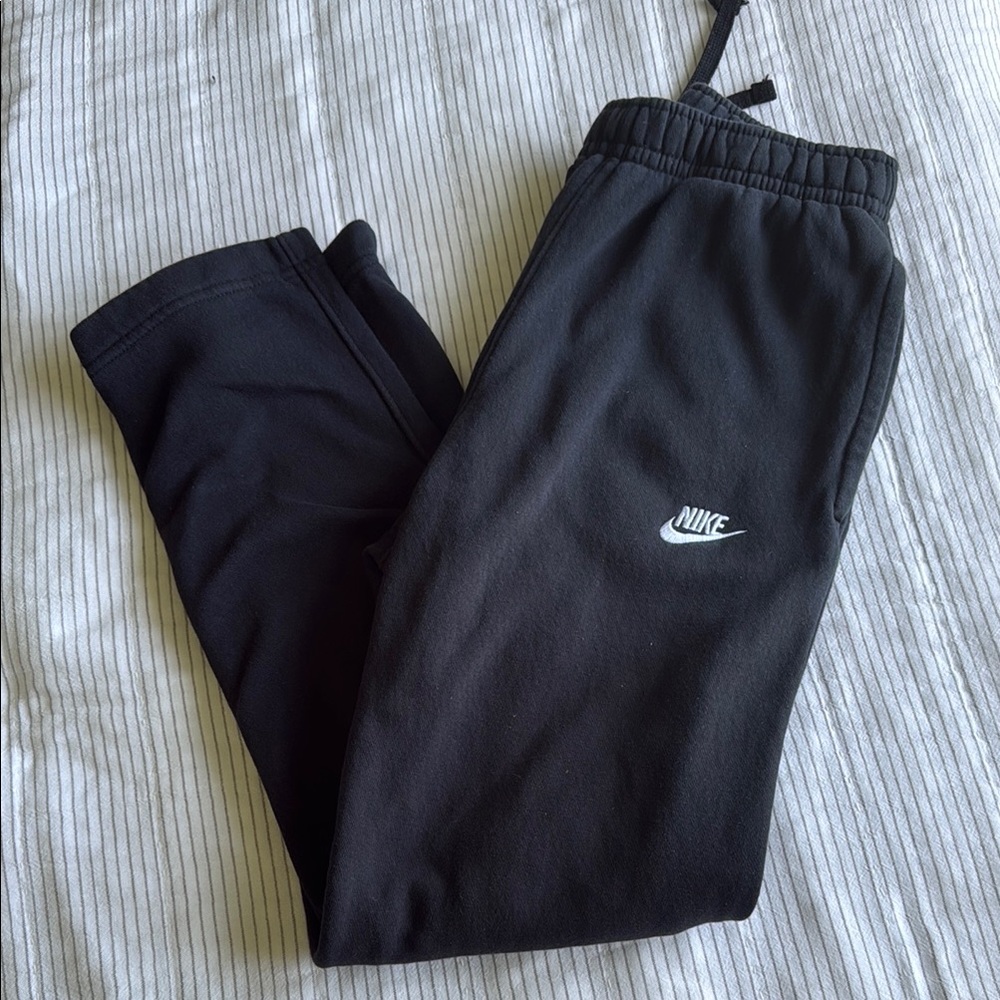 Nike Black Kids Jogger Pants with White Swoosh